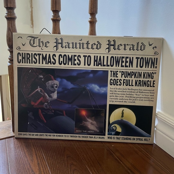 The Haunted Herald Nightmare Before Christmas Halloween Sign - Picture 1 of 4